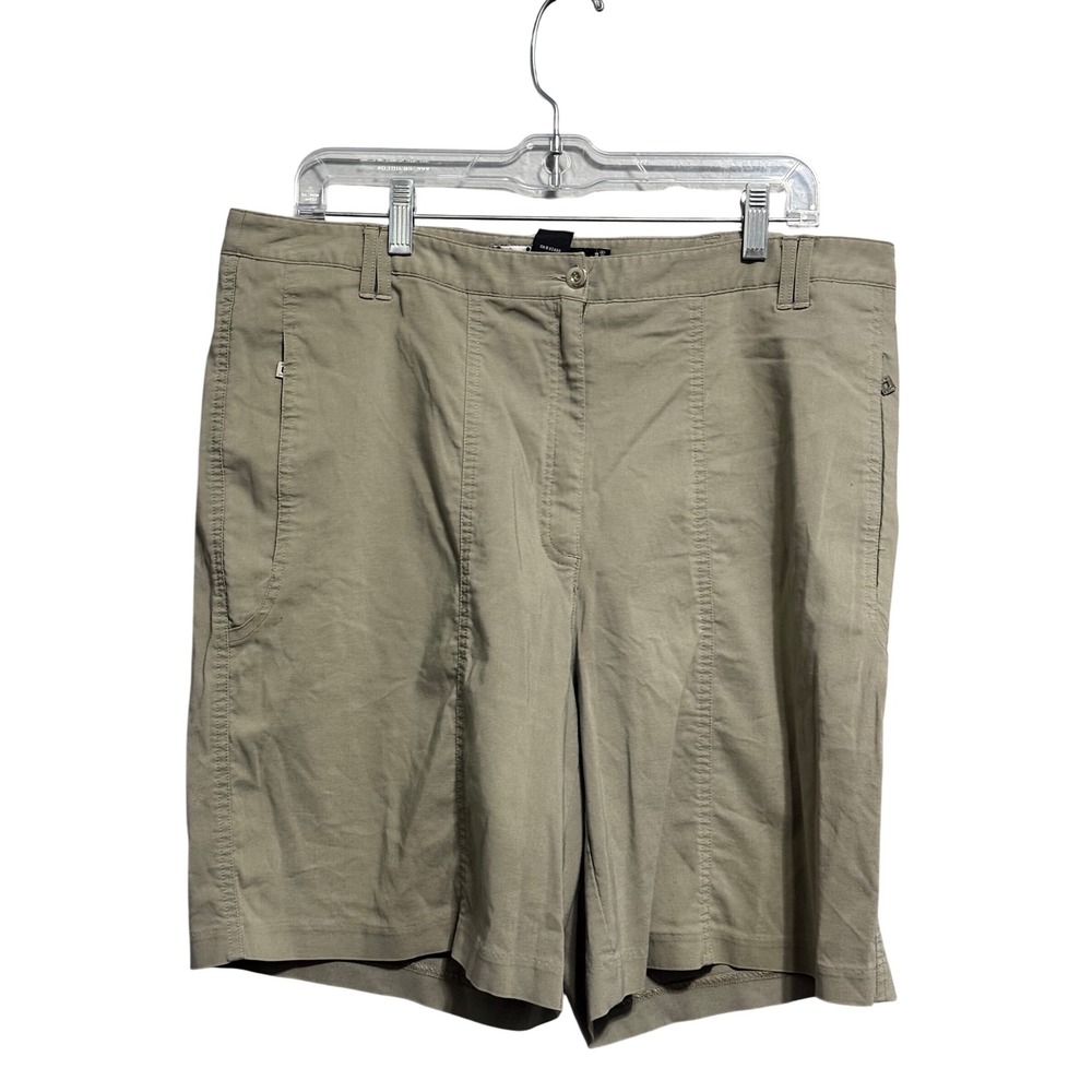 Jamie Sadock Womens Khaki Tan Golf Shorts Size 14 Stretch Zip Pockets 2320